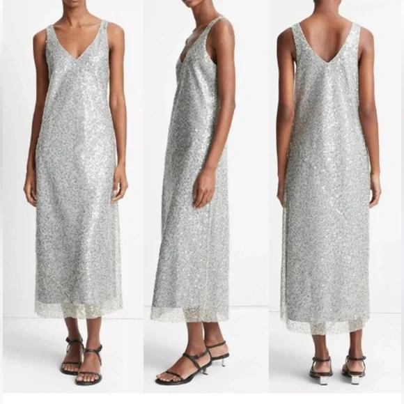 Vince Dresses Vince Lucite Sequined Midi Slip Dress Poshmark